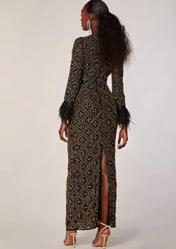 Virgos Lounge Winona Dress Black Gold Size 8  for rent on The Volte - image 2