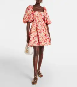 Zimmermann Lightburst Cutout Linen Mini Dress Red Floral Size 2 / AU 12