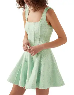 Aje Anais Boucle Mini Dress Mint Green Size 6 