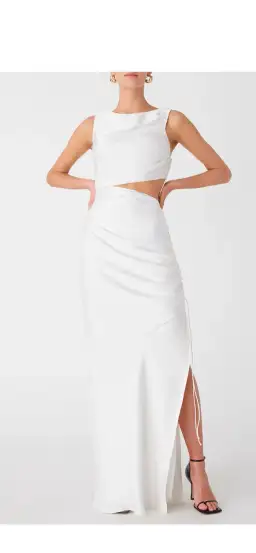 Misha Elio Satin Maxi Dress White Size 12