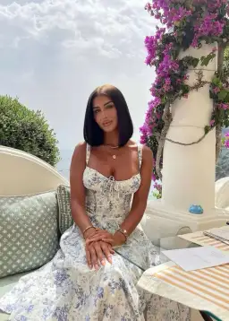 House of CB Carmen Midi Blue Print Bustier Size 6