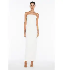 Manning Cartell Fast Forward Strapless Midi Dress in White Size 10