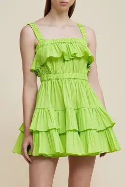 Acler Ramona Mini Dress Lime Green Size 6