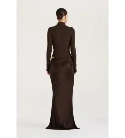 Henne Soraia Long Sleeve Maxi Dress Chocolate Size 6 for rent on The Volte - image 8