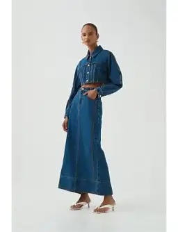 Phoenix Denim Midi Skirt