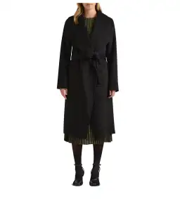David Lawrence Domenic Double Faced Wool Coat Black Size 12