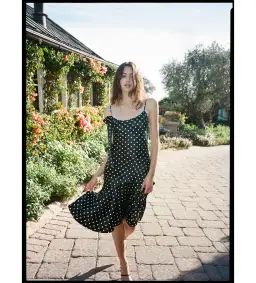 Realisation Par The Cassidy Dress in Black Polka Dot Print Size S / AU 8 for rent on The Volte - image 1
