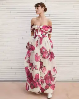 Aje Cordelia Corseted Maxi Dress in Falling Florals Pink Size 10 for rent on The Volte - image 1