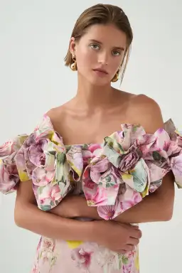 Aje Misha Maxi Dress Floral Pink Size 10 for rent on The Volte - image 4