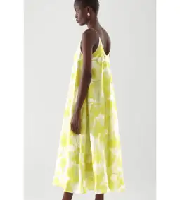 COS Long Slip Midi Dress Yellow Print Size 8 (fits up to small 10) for rent on The Volte - image 4