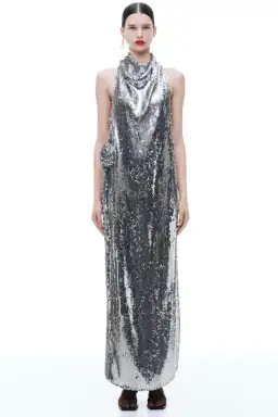 Magda Butrym x H&M Sequin Rose Appliqué Maxi Dress Size XL/AU14 for rent on The Volte - image 1