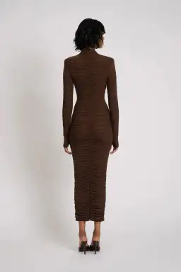 Eliya The Label Melissa Midi Dress Brown Size 8 for rent on The Volte - image 4