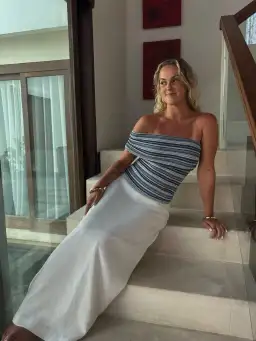 Donna's Daughter Ada Top Blue Stripe Size 6/XS  for rent on The Volte - image 1