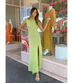 Bec & Bridge Susannah Midi Dress in Pistachio Size AU 6