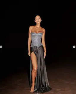 Tsarskaya Sparkling Silver Corset Shine & Black Skirt Wind Melody Size 10