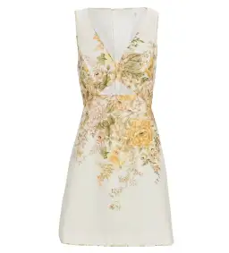 Zimmermann Amelie Cut Out Mini Dress Ivory Garden Floral Size 1 AU 10 for rent on The Volte - image 5