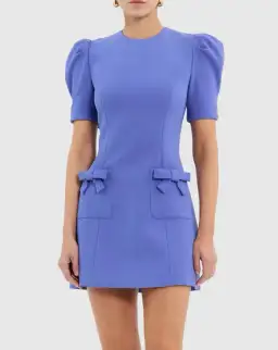 Rebecca Vallance Violetta Short Sleeve Mini Dress Periwinkle Blue Size AU 10 for rent on The Volte - image 1