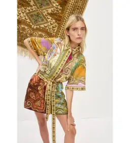 Alemais Clemenza Spliced Mini Dress Multi Print Size AU 16 for rent on The Volte - image 4