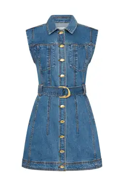Aje Darcie Denim Mini Dress Size 6 for rent on The Volte - image 4