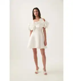 Aje Etta Mini Dress Ivory Size AU 12 for rent on The Volte - image 1