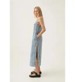 Aje Nostalgia Denim Midi Dress Coastal Logo Wash Size AU 12 for rent on The Volte - image 2
