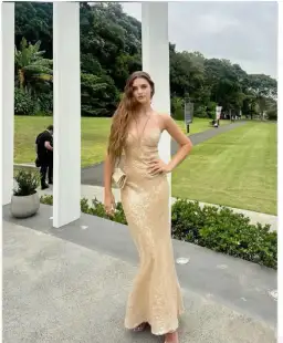 Manning Cartel  Light Angles Slip Dress Gold Size 8 for rent on The Volte - image 7