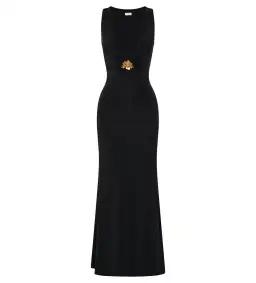 MESHKI Beck Plunge Maxi Dress Black with Floral Hardware Size S AU 8 for rent on The Volte - image 4