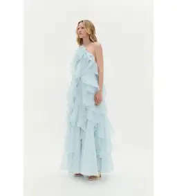 Aje Pandorea Layered Maxi Dress Silver Blue Size AU 10 for rent on The Volte - image 3