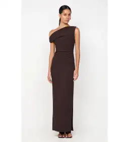 Bec & Bridge Leora Asym Maxi Dress Dark Chocolate Size AU 10 for rent on The Volte - image 1