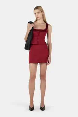 Rowena Corset Top Red Dahlia