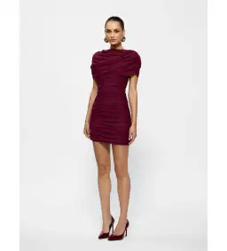 Effie Kats Phoenix Mini Dress in Burgandy Size AU 8 for rent on The Volte - image 2