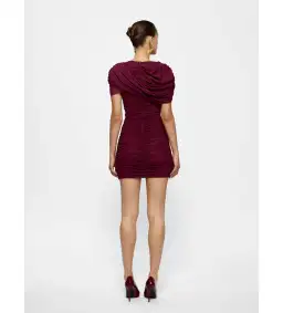 Effie Kats Phoenix Mini Dress in Burgandy Size AU 8 for rent on The Volte - image 3