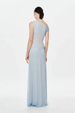 Misha Sisal Mesh Maxi Dress in Dove Blue Size 10 for rent on The Volte - image 3