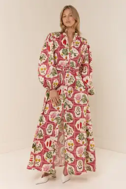 Palm Noosa Noddy Shirt Dress Pink Citrus Tile Size AU 10 for rent on The Volte - image 1