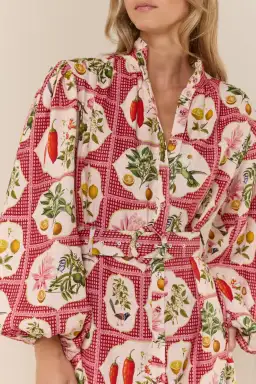 Palm Noosa Noddy Shirt Dress Pink Citrus Tile Size AU 10 for rent on The Volte - image 5