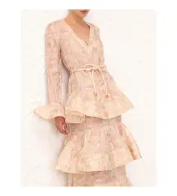 Zimmermann Matchmaker V Neck Maxi Gown in Pink Size 2 / Size AU 12 for rent on The Volte - image 3