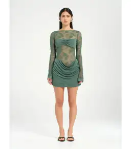 Benni Oskar Mini Dress in Pine Size AU 8  for rent on The Volte - image 1