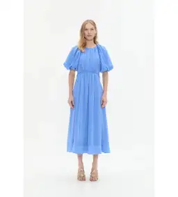 Aje Alma Midi Dress in Mist Blue Size 16