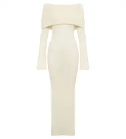 Meshki Marisol Off Shoulder Boucle Maxi Dress in Ivory Size L / AU 12 for rent on The Volte - image 6