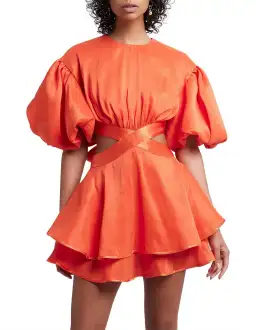 Aje Gracious Mini Cut Out Dress in Orange Size 6