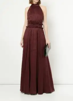 Aje Georgia Maxi Dress Burgundy Size 6