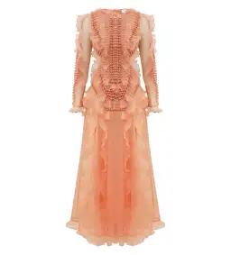 Zimmermann Balance Braided Maxi Dress in Peach Size 6 for rent on The Volte - image 1