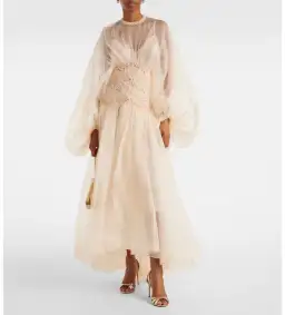 Zimmermann Illuminate Macrame Gown Maxi in Cream Size AU 6 for rent on The Volte - image 1