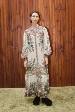 Alemais Antoinette Shirt Midi Print Dress Size 14