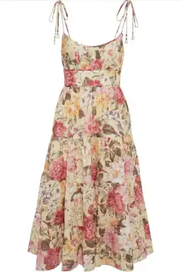 Zimmermann Honour Tie Shoulder Dress Midi Floral Size 1 / Au 10 for rent on The Volte - image 4