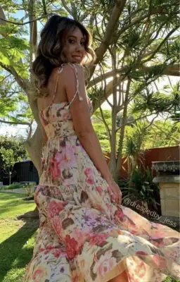 Zimmermann Honour Tie Shoulder Dress Midi Floral Size 1 / Au 10 for rent on The Volte - image 3