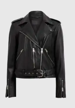AllSaints Balfern Leather Biker Jacket Black Size AU 8 for rent on The Volte - image 7