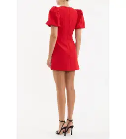 Rebecca Vallance Karina Puff Sleeve Mini Dress Red Size 12 for rent on The Volte - image 3