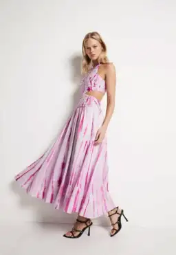 Aje Introspect Ripple Cut Out Midi Dress in Ripple Tie Dye Size AU 6 for rent on The Volte - image 1