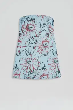 Scanlan Theodore Floral Taffeta Mini Dress in Ice Blue Size 6/XS  for rent on The Volte - image 5